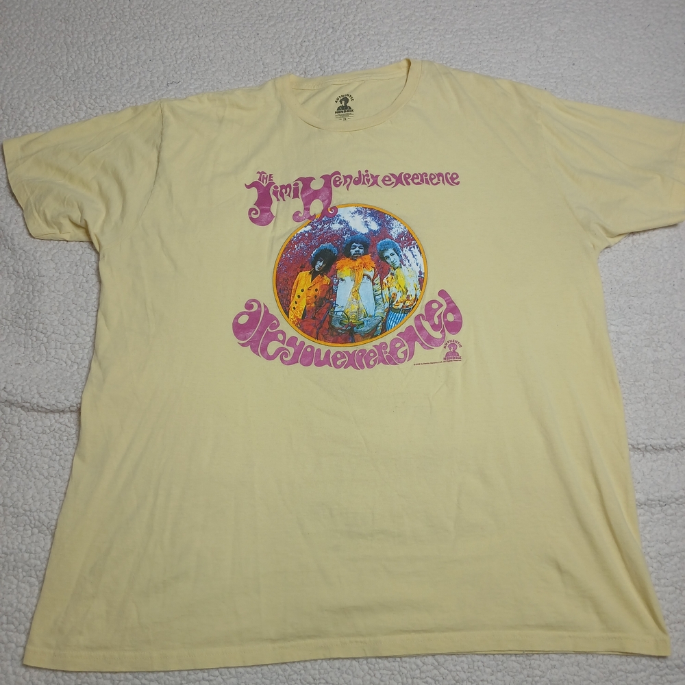 Jimi Hendrix Are You Experienced Yellow T Shirt 2XL